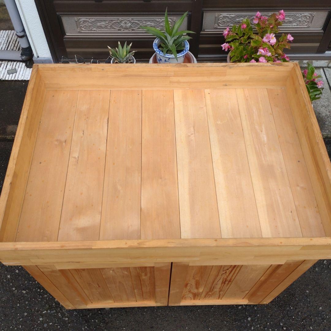 【送料込み】木製キャビネット・サイドボード　収納　DIY台