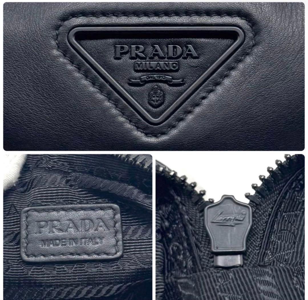 【未使用に近い】プラダ ショルダーバッグ レザー 黒