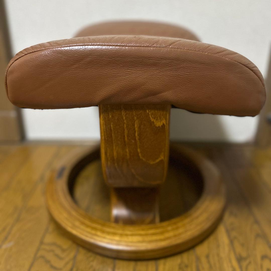 引越し短期出品/エコーネス EKORNES /オットマンスツール 本革 北欧