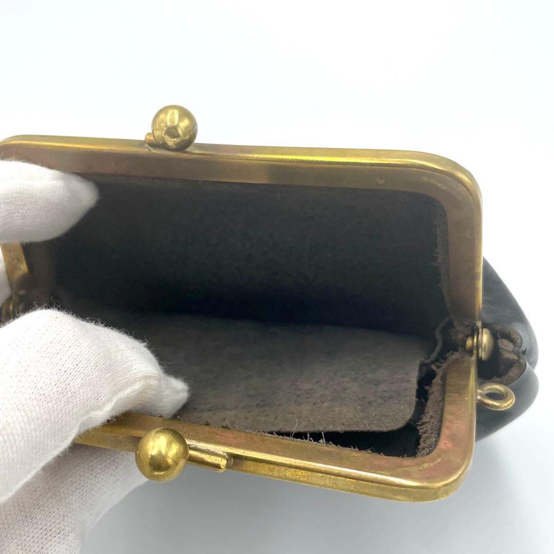 N25 コンパクトウォレット 財布 がま口 レザー ブラック