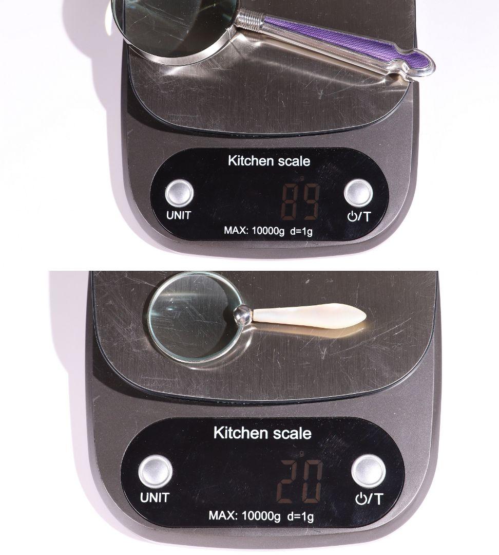 CD74 英国アンティーク純銀製拡大ルーペ 虫眼鏡 スターリングシルバー925