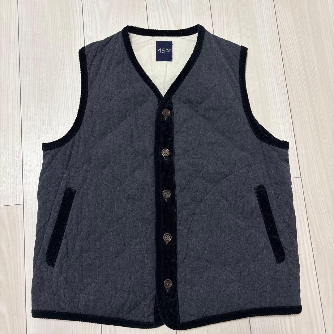 45R キルティング　ベスト　サイズ4 チャコールグレー　美品