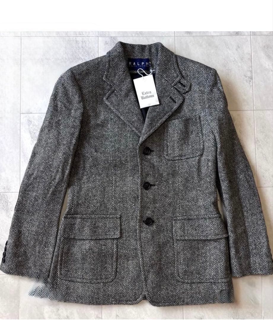 超可愛いラルフローレン ヘリンボーン エルボーパッチ テーラードジャケット