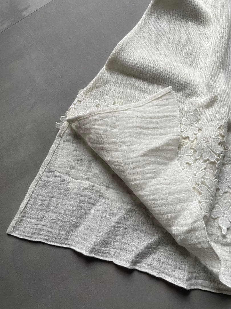 新品完売★ビアズリーチュニック花立体レースカットソーゆったりニット ワンピー