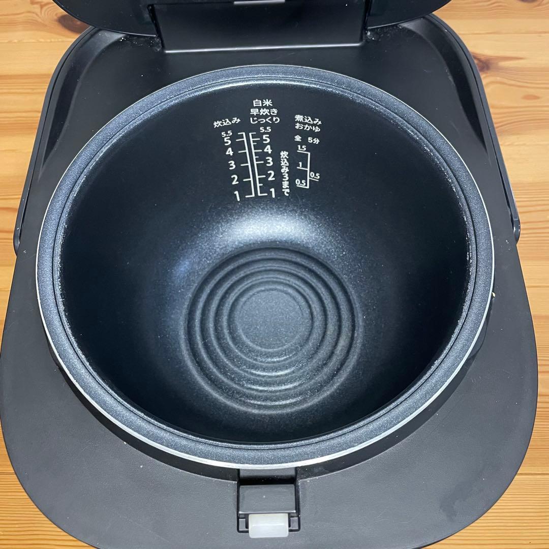 【使用回数1回】情熱価格 IH 炊飯器 5.5合炊き ブラック　起動確認済