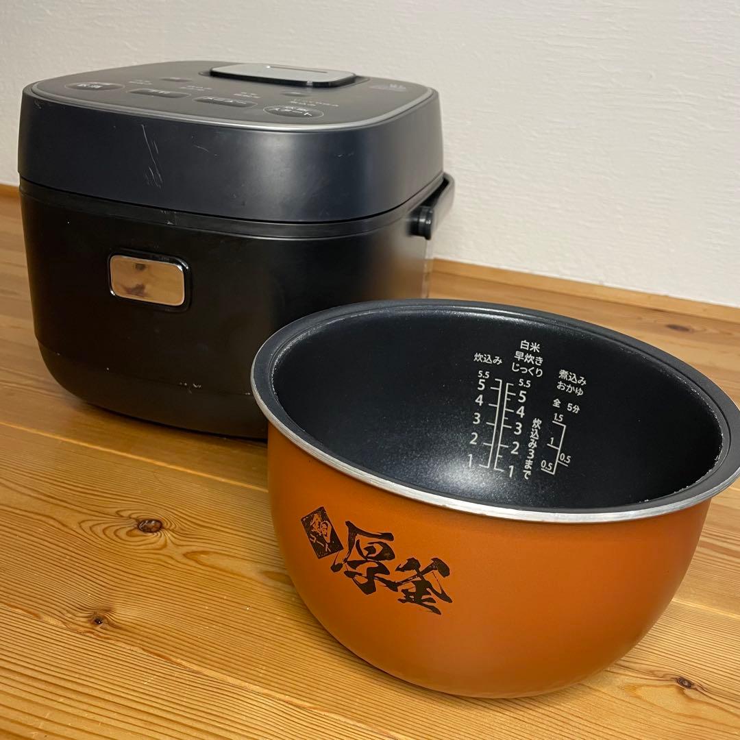 【使用回数1回】情熱価格 IH 炊飯器 5.5合炊き ブラック　起動確認済