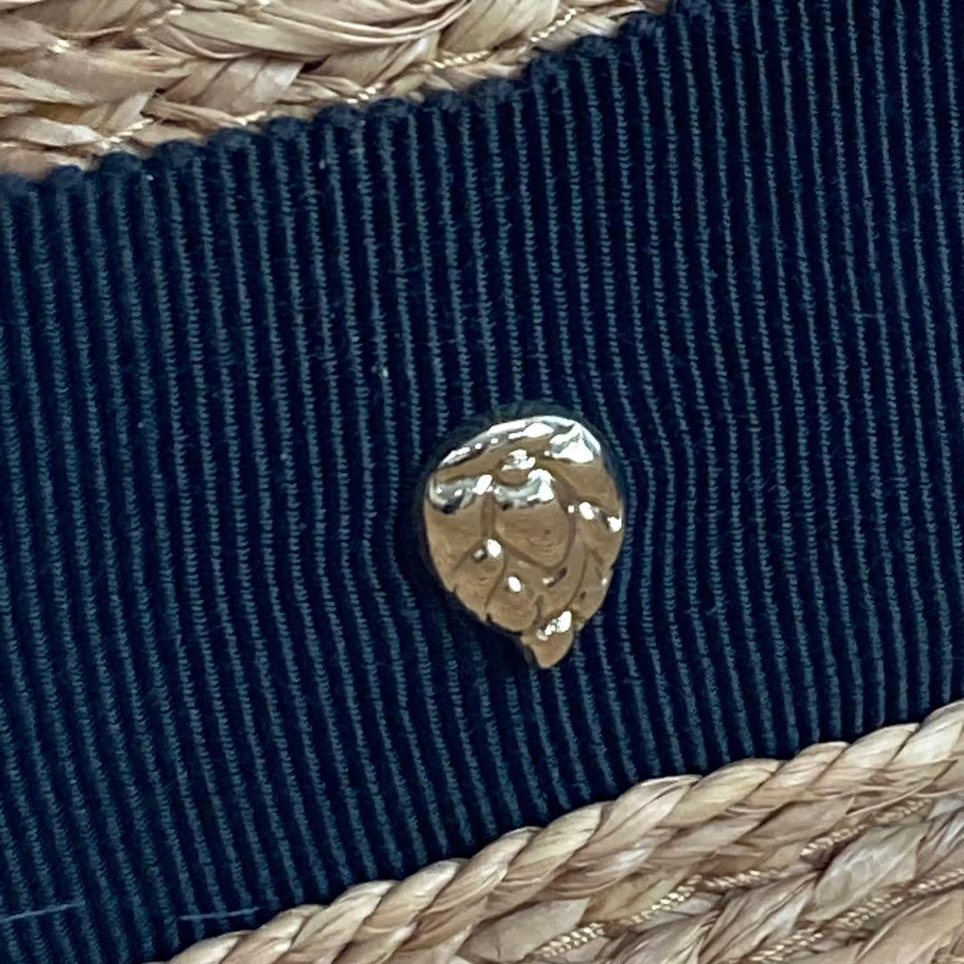 ヘレンカミンスキー ラフィアハット ナチュラルカラー リボンブラック