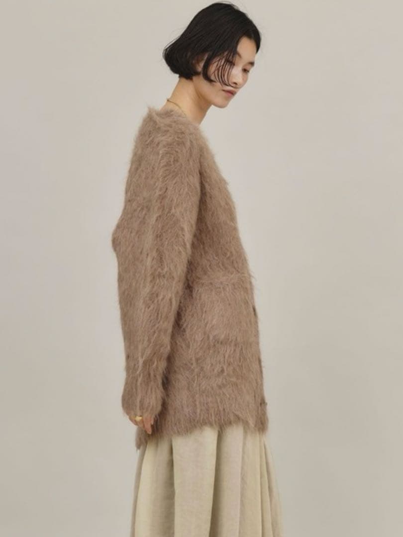 美品カレンソロジーCurensolog アルパカキモウカーディガン　ベージュ