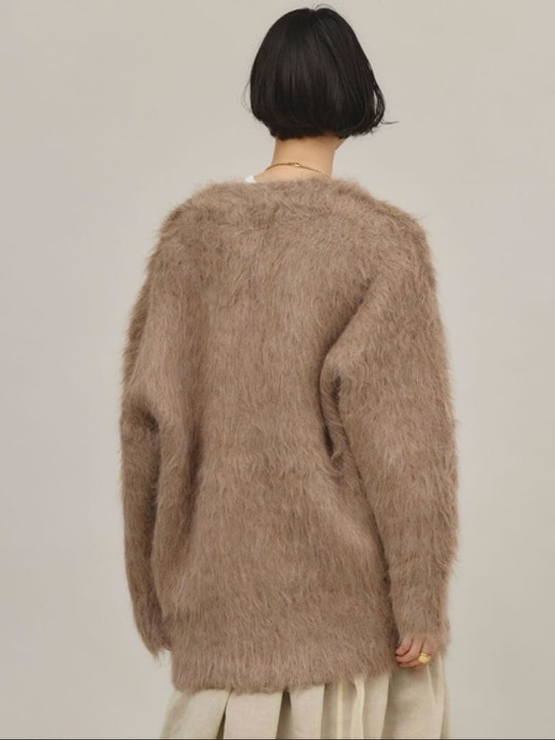 美品カレンソロジーCurensolog アルパカキモウカーディガン　ベージュ