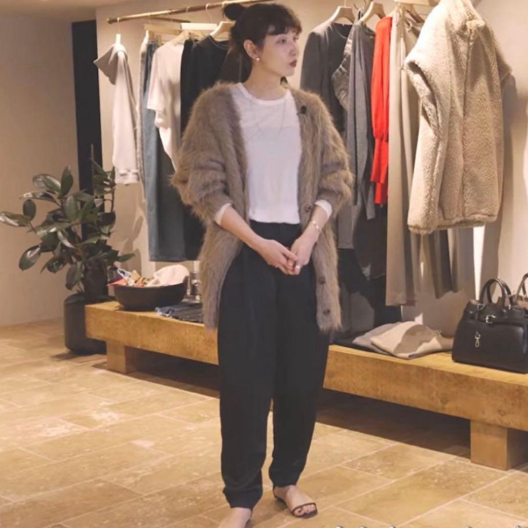 美品カレンソロジーCurensolog アルパカキモウカーディガン　ベージュ