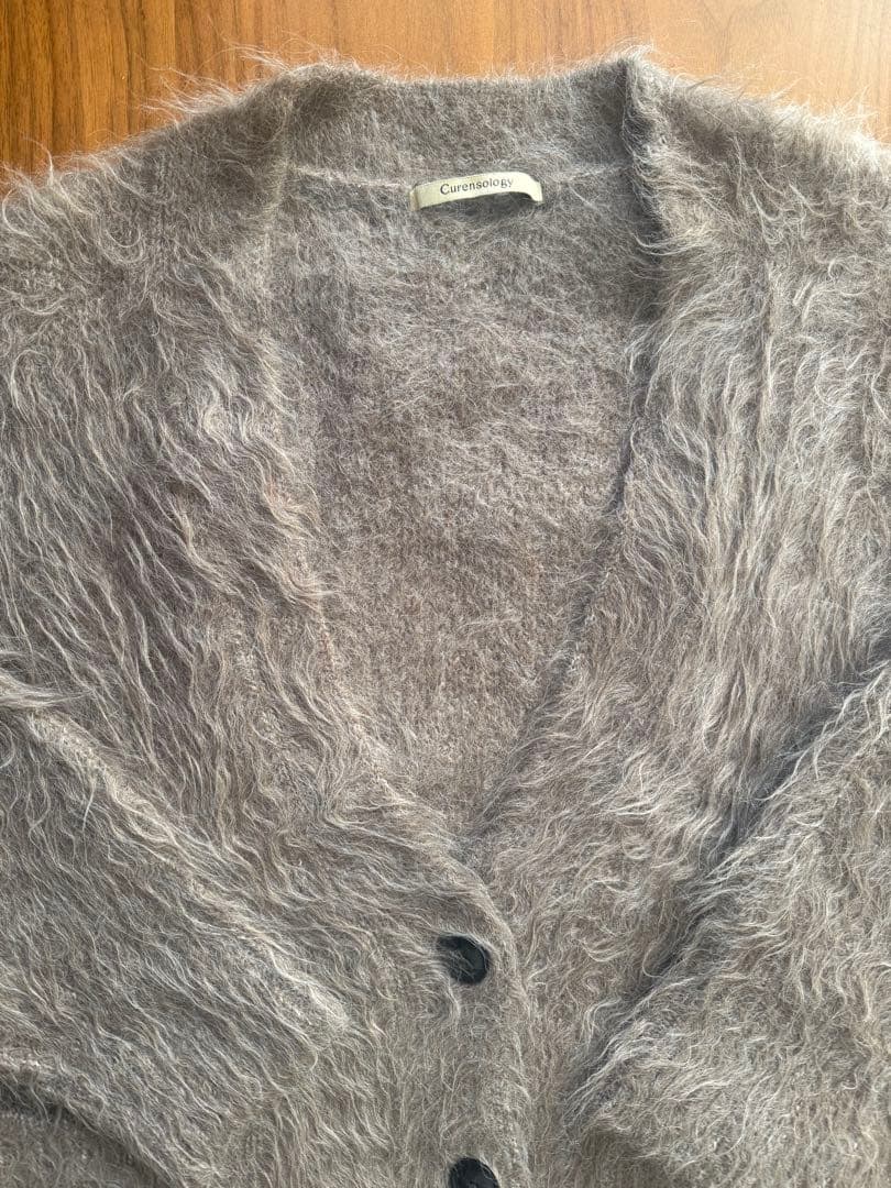 美品カレンソロジーCurensolog アルパカキモウカーディガン　ベージュ