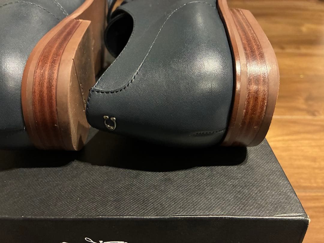 【極美品】コーチ プレーントゥ グラハムダービーシューズ 27cm ネイビー