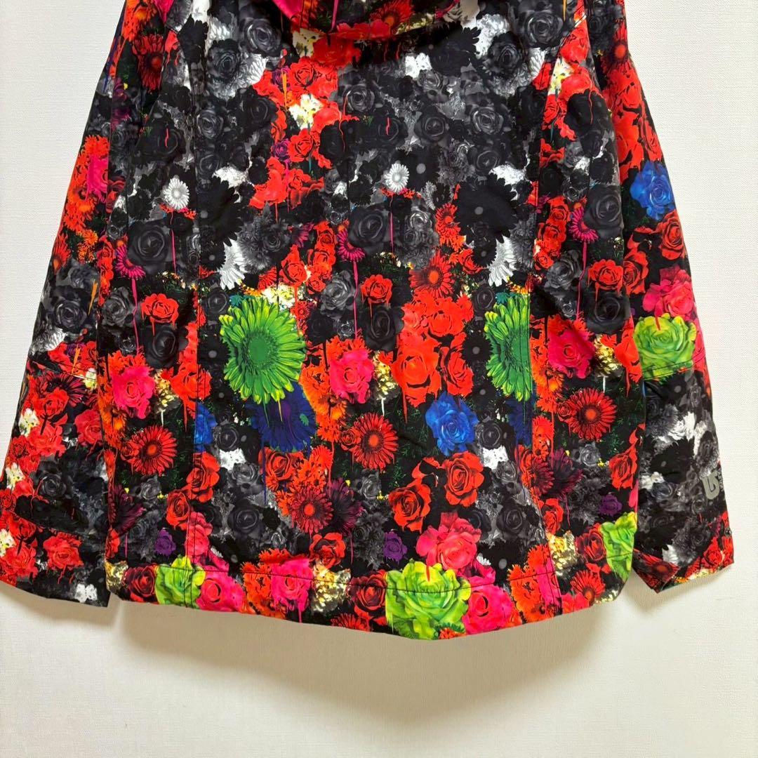 burton スノーボードウェア セットアップ レッド ネイビー M Sバラ柄