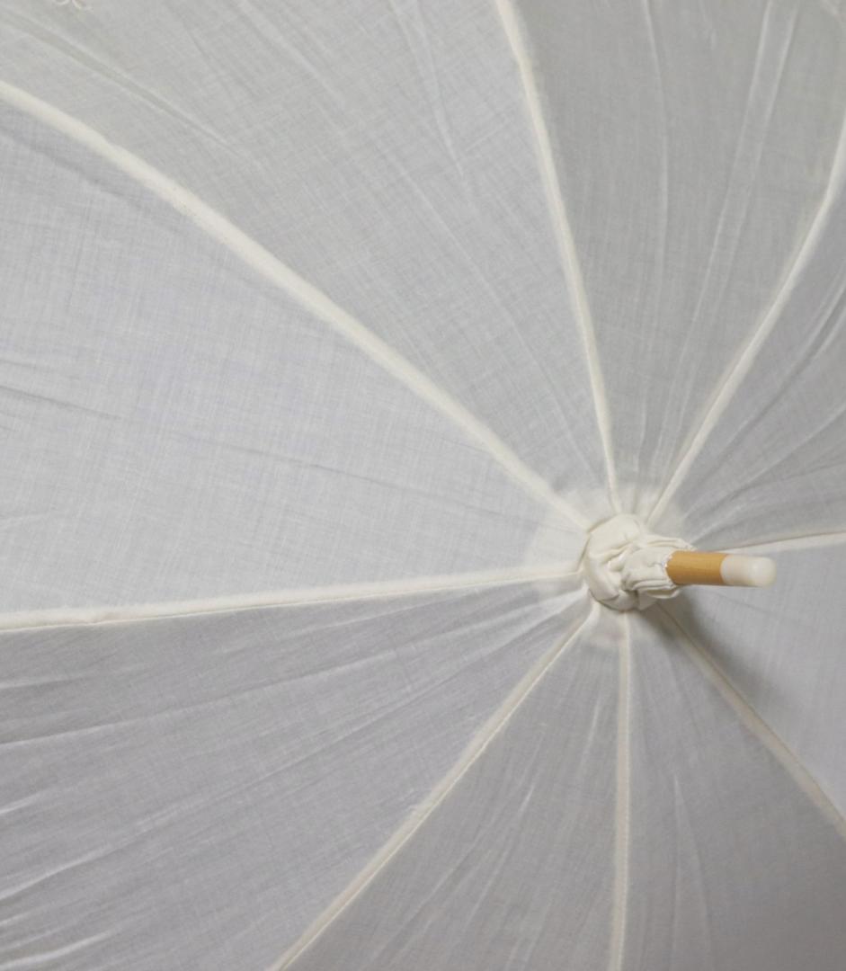 新品【前原光栄商店】長傘 繊細レース刺繍 二重張り 希少L字持ち手 高級日傘