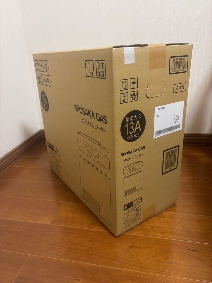 新品未使用未開封 大阪ガス都市ガス 13A ガスファンヒーター 140-5902