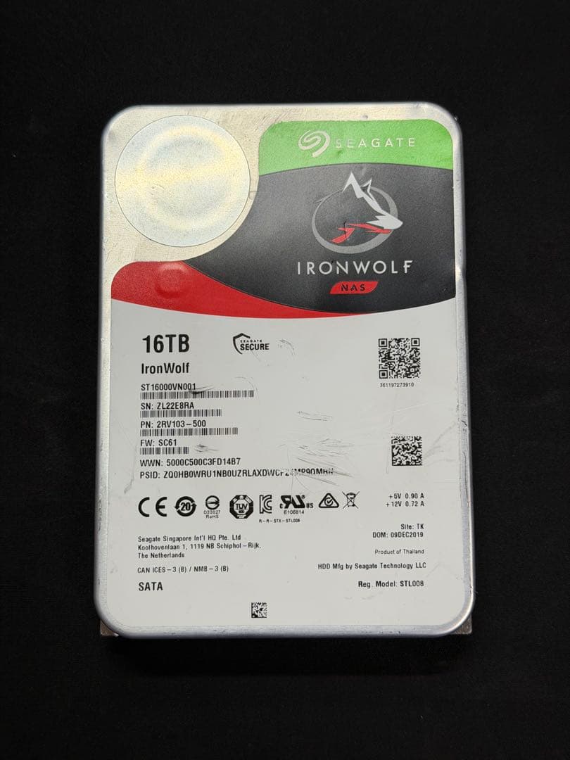 【ジャンク】Seagate IronWolf 16TB SATA HDD