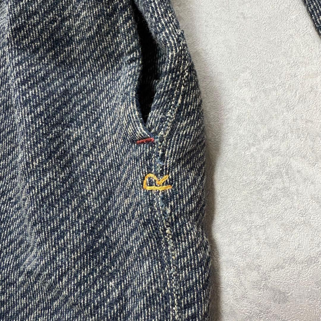 45R 45RPM 裏起毛 ヒッコリー ストライプ インディゴ ワンピース