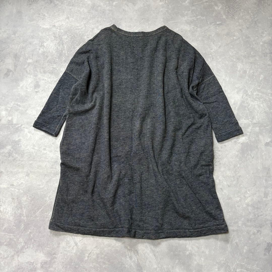 45R 45RPM 裏起毛 ヒッコリー ストライプ インディゴ ワンピース