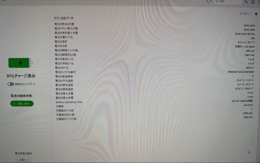 iPad 第7世代 32GB バッテリー最大容量96%