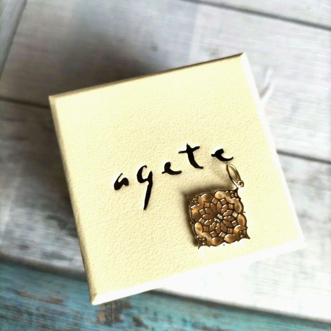 agete【アガット】K10　ダイヤモンド　ネックレス　透かしチャーム