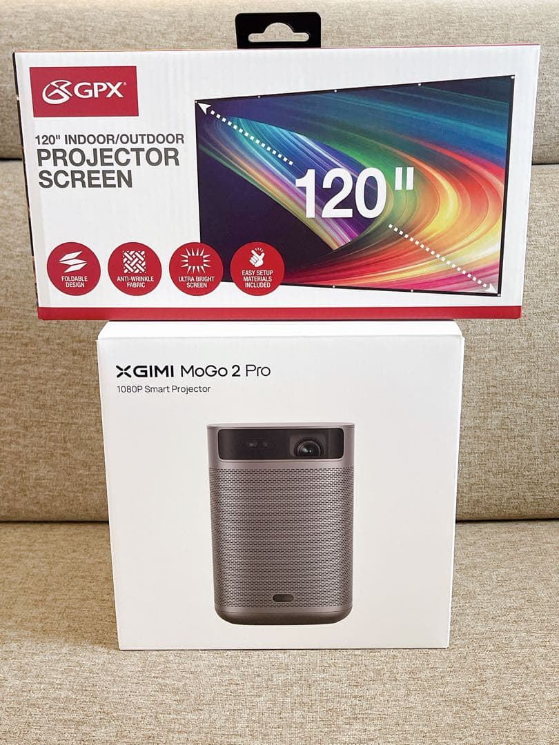 XGIMI MoGo 2 Pro プロジェクター （120inスクリーンセット）
