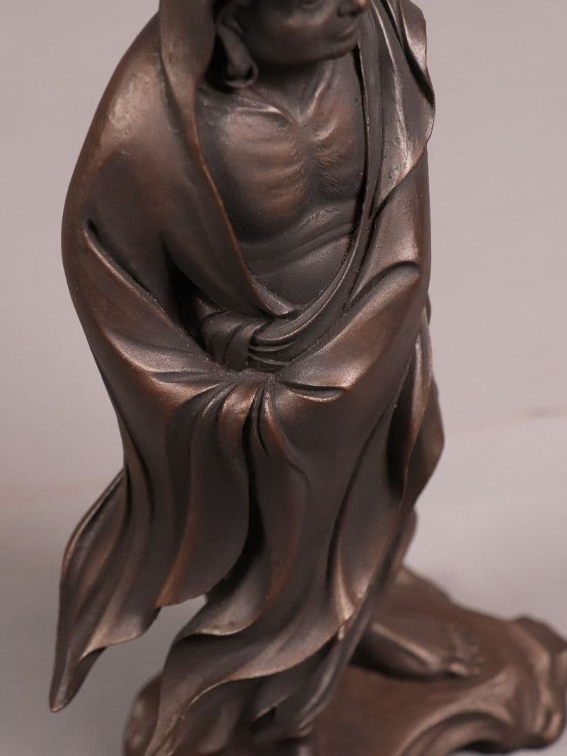 鋳銅製 高村光雲 原型 達磨大師 立像 共箱 置物 銅像 仏像【MA209】