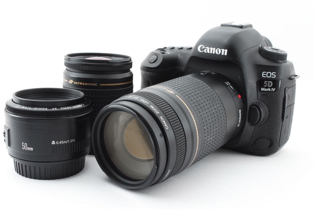 保証付/Canon EOS 5D Mark IV標準&望遠&単焦点レンズセット