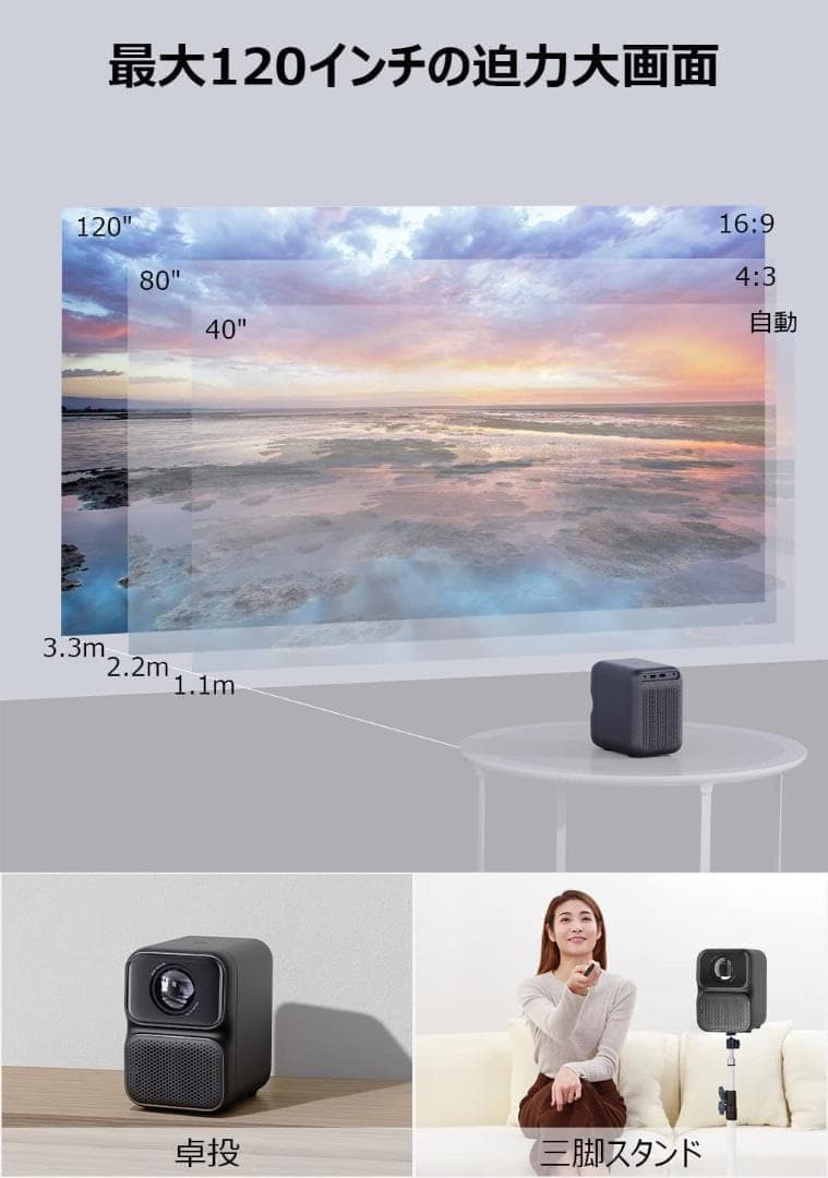 美品 Wanbo WANBO TT プロジェクター 小型 フルHD