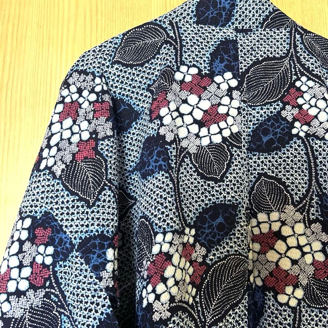 【未使用】手縫い　総絞り　紫陽花柄　浴衣