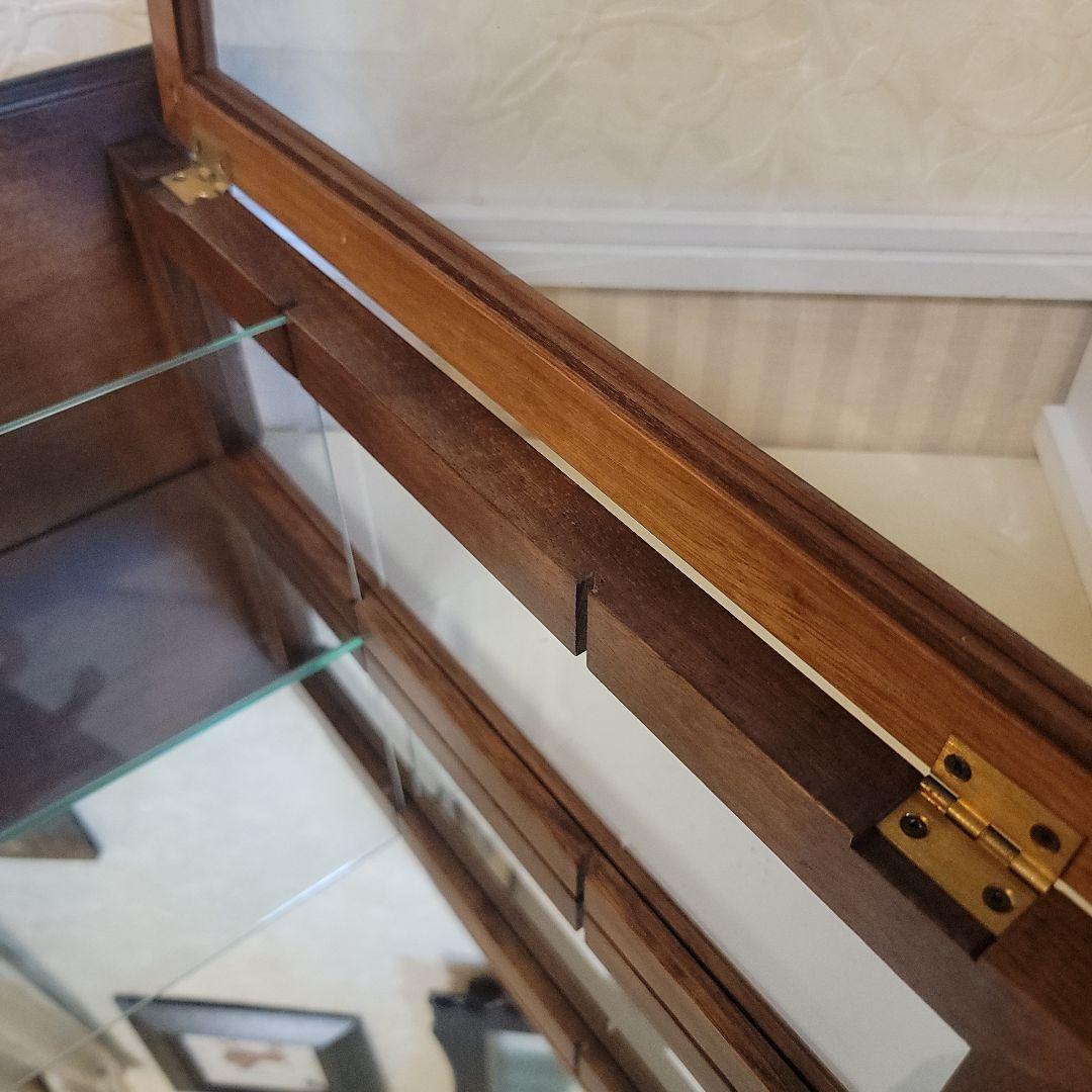 木製ガラスキャビネット　ガラス板1枚　ヴィンテージ