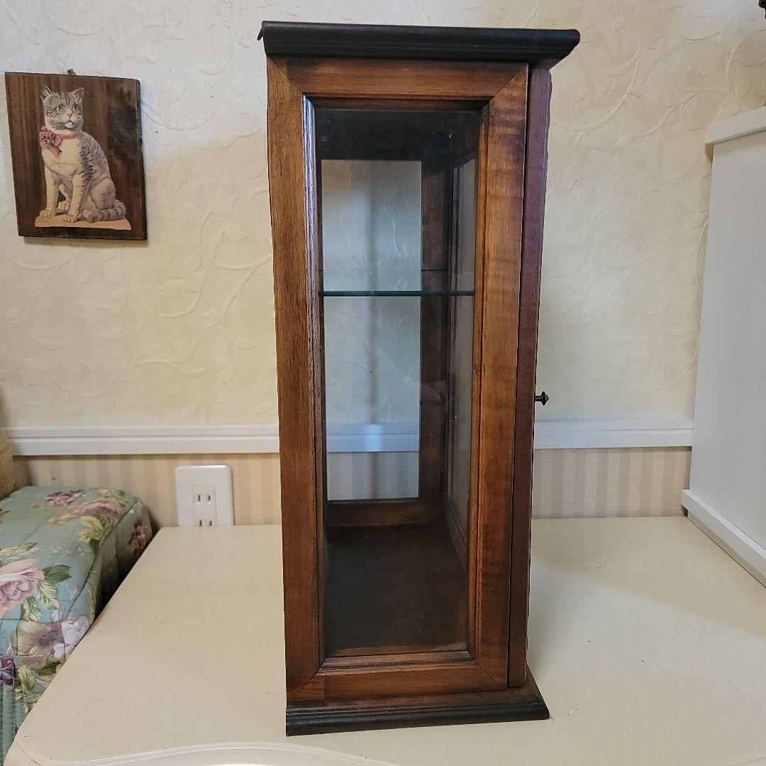 木製ガラスキャビネット　ガラス板1枚　ヴィンテージ
