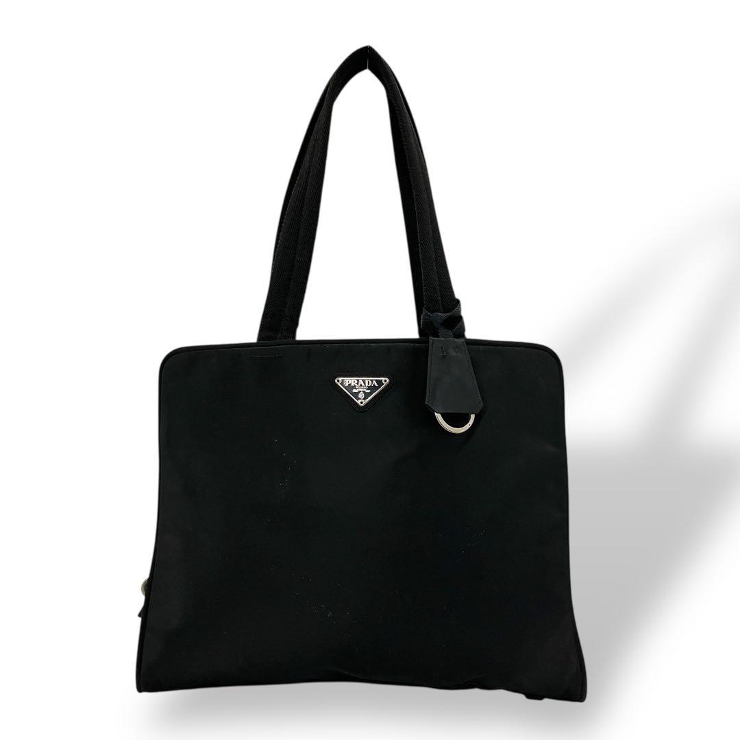 PRADA ハンドバッグ　三角ロゴ　トートバッグ　黒　テスートナイロン　y2k