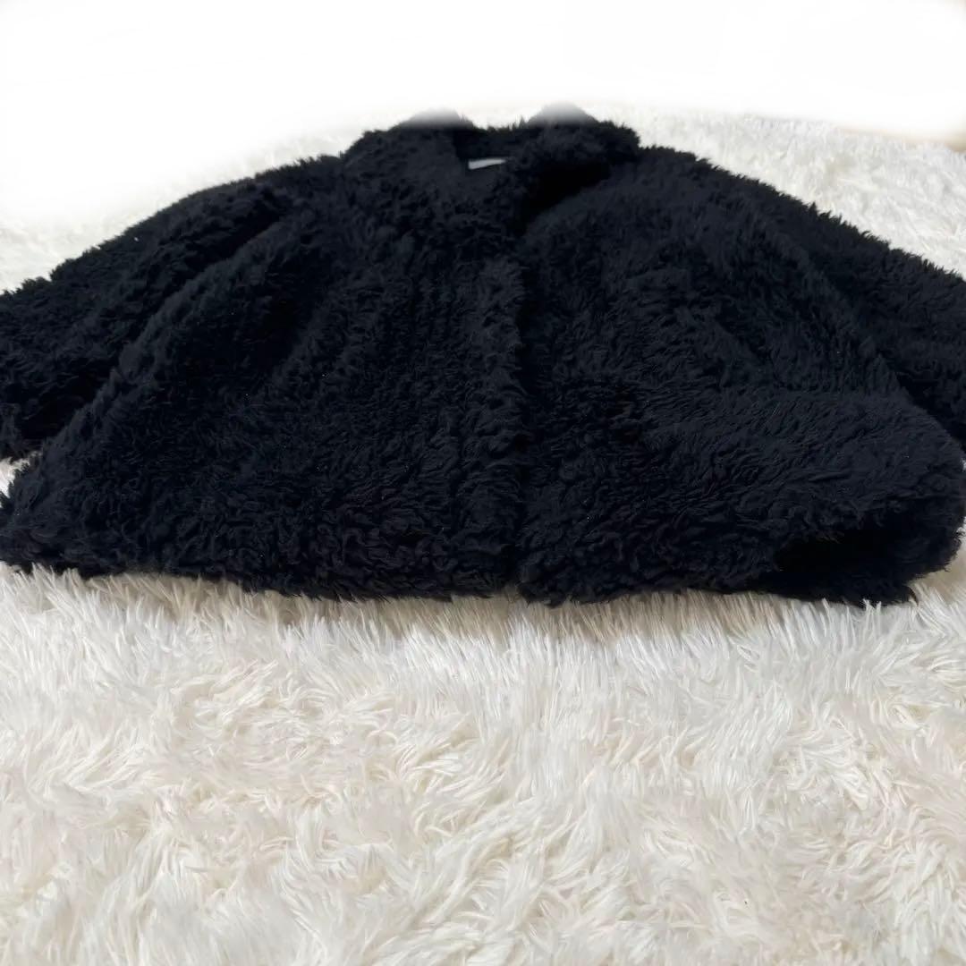 美品　theoryluxe セオリーリュクス　ボア　テディベア　コート　黒　38