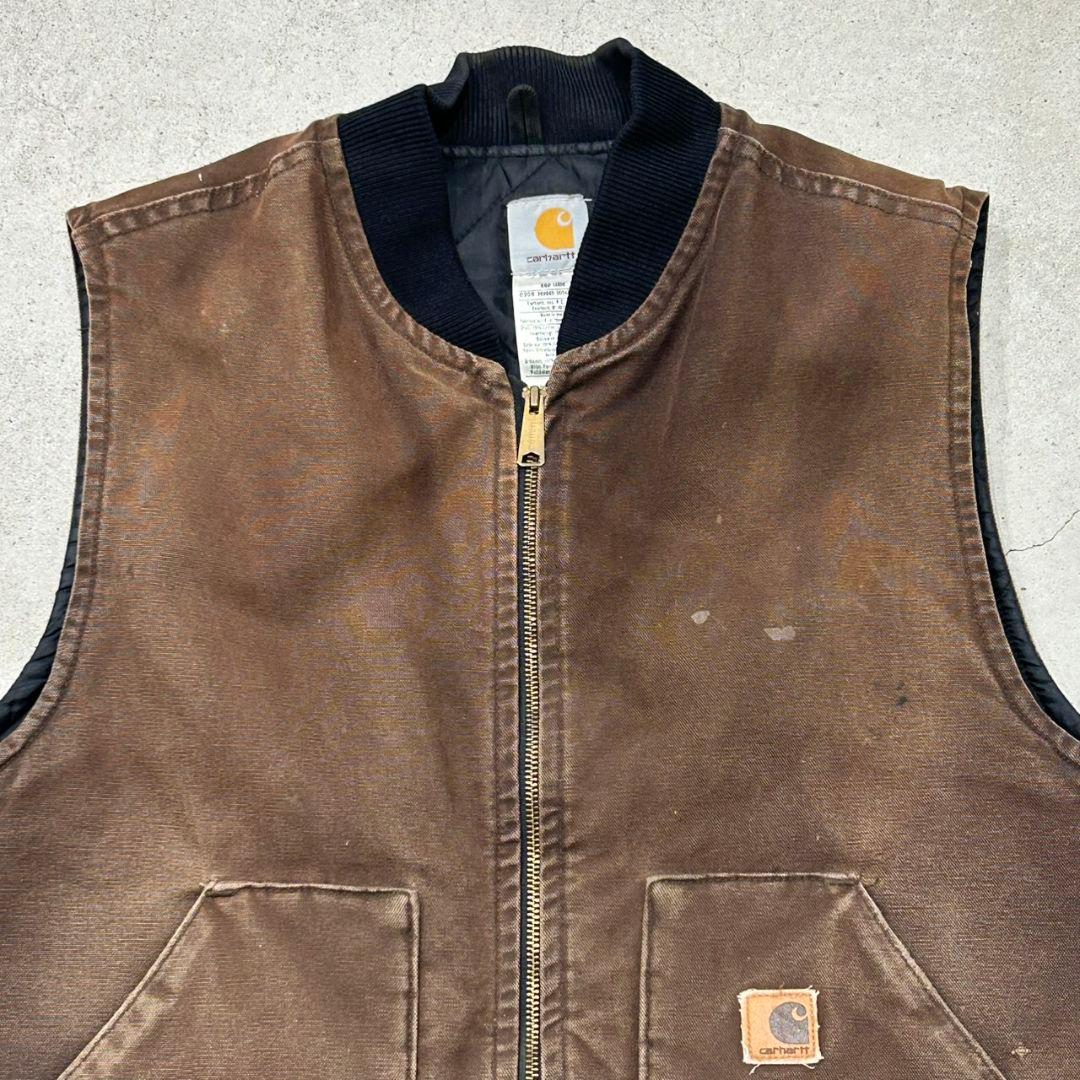カーハート　タッグベスト　希少ブラウン　USA製