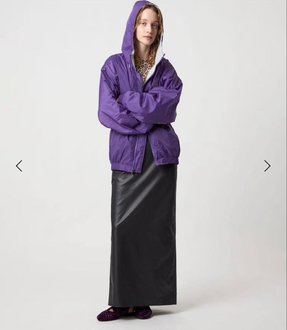 ＜6(ROKU)＞フーデッド ナイロン ジャケット　パープル