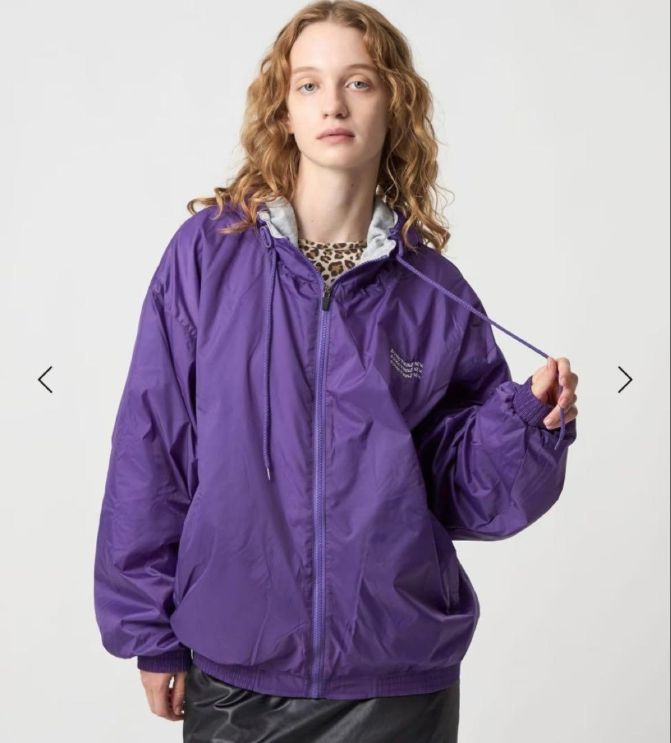 ＜6(ROKU)＞フーデッド ナイロン ジャケット　パープル