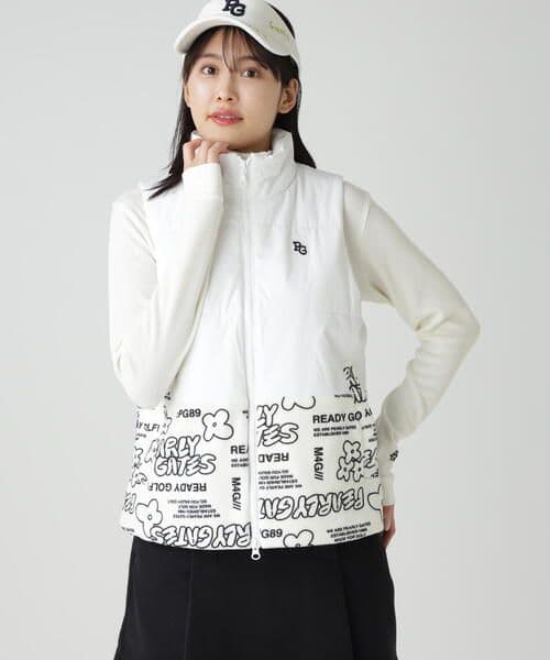 美品♪2025モデル PEARLY GATES 中綿ベスト M レディース 白