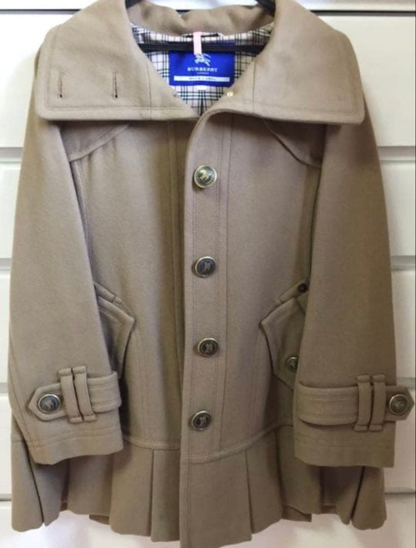 バーバリーブルーレーベル プリーツ付ショートコート 36