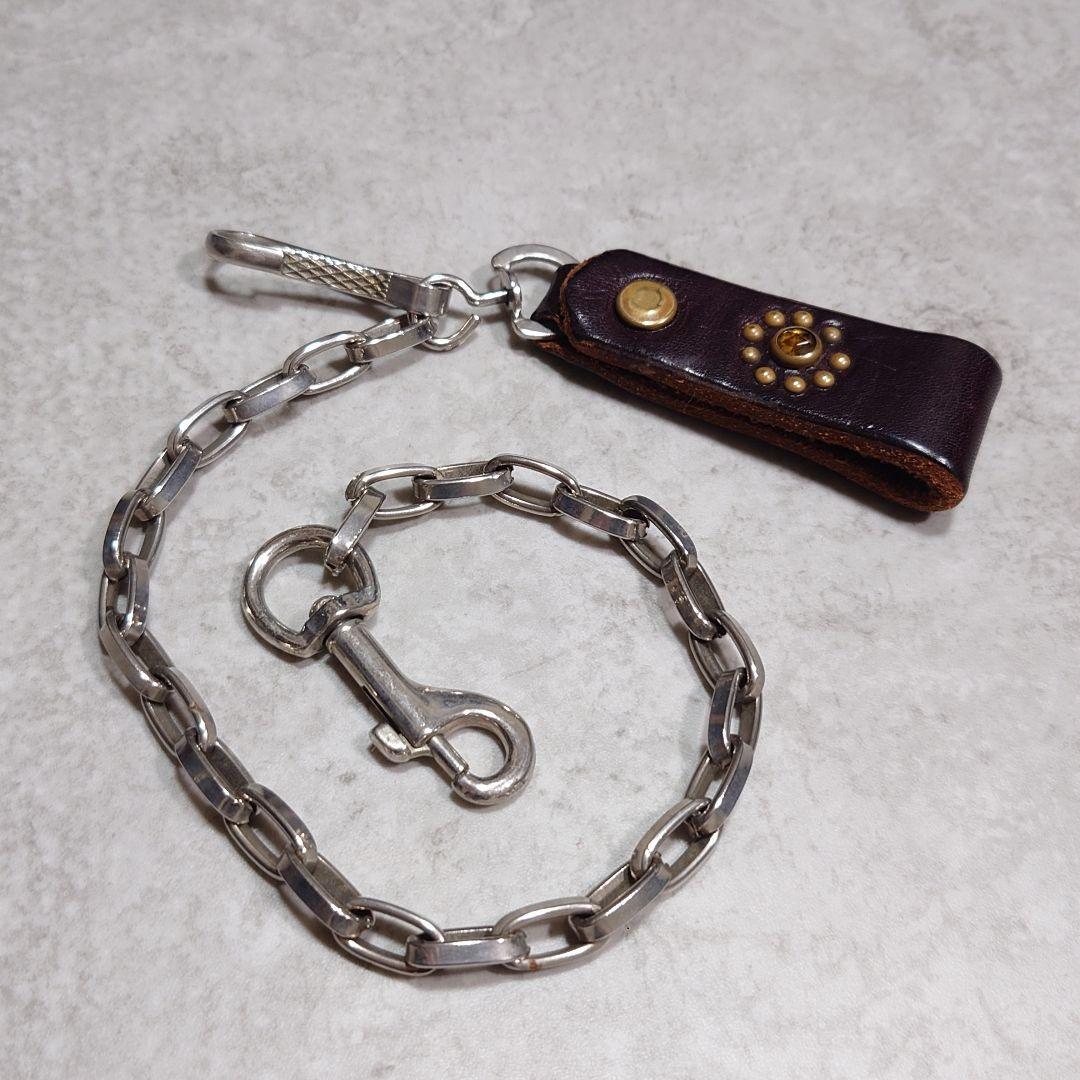 HTC フラワースタッズウォレットチェーン レザー