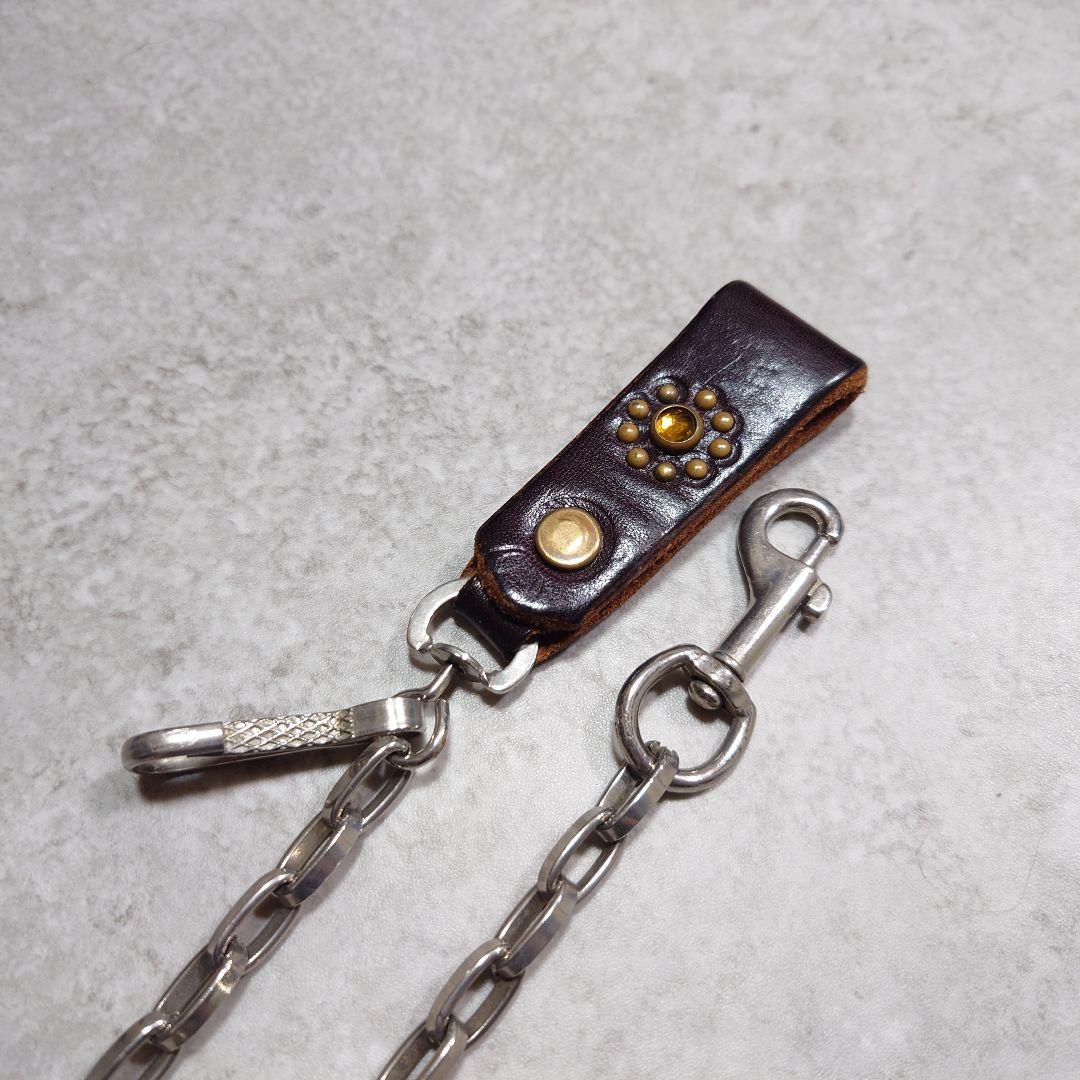 HTC フラワースタッズウォレットチェーン レザー