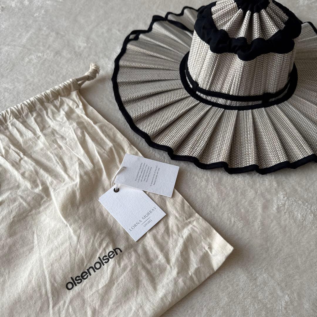 Lorna Murray 麦わら帽子 ベージュ/ブラック L