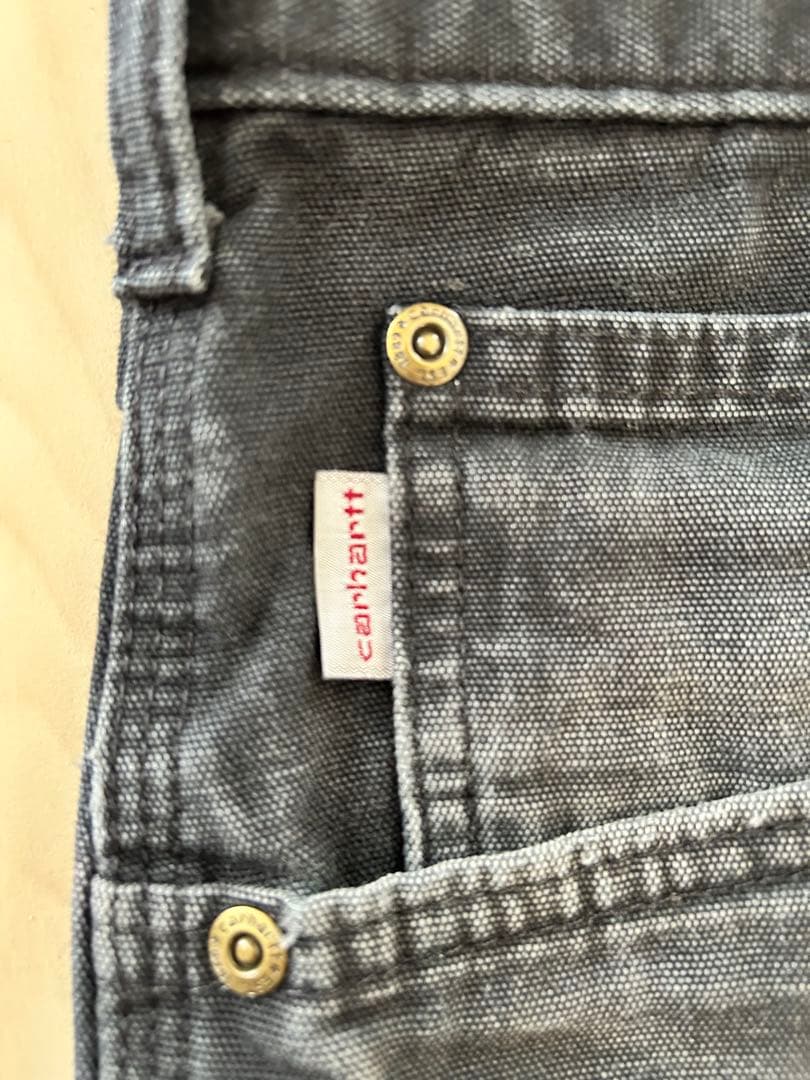 0*4様 カーハート ダックパンツ ペインターパンツ ブラック/34×32/B1