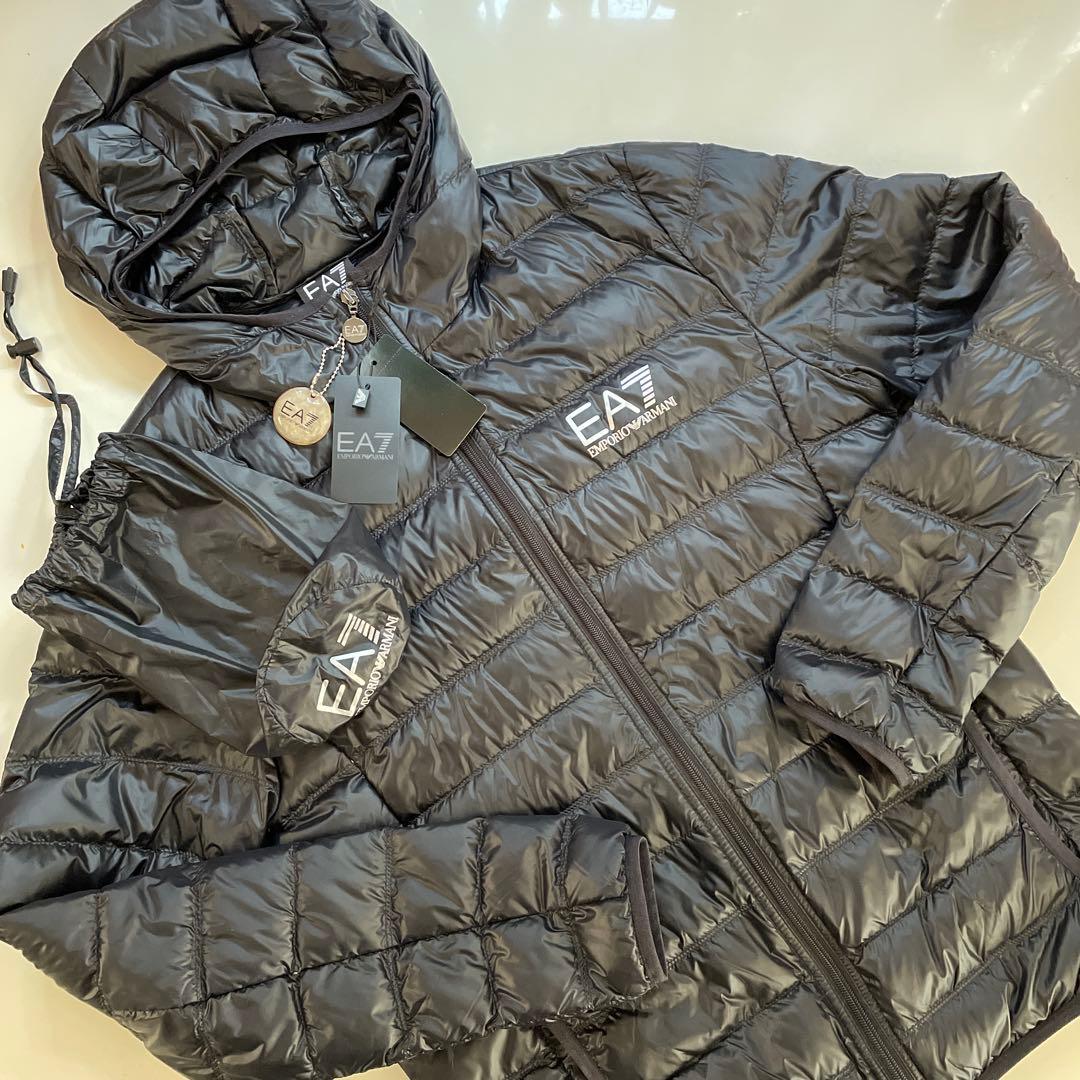 【極美品】EA7 ブラック ダウンジャケット L