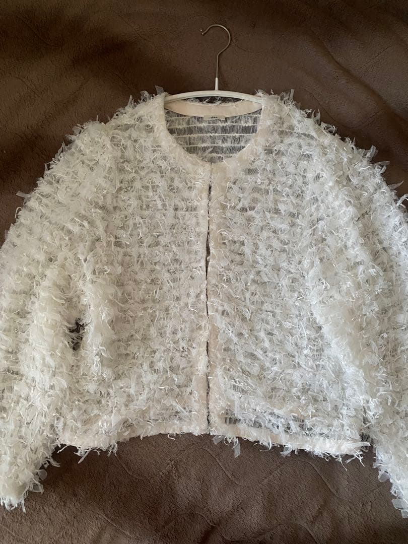 【IENA】チュールテープカーディガン