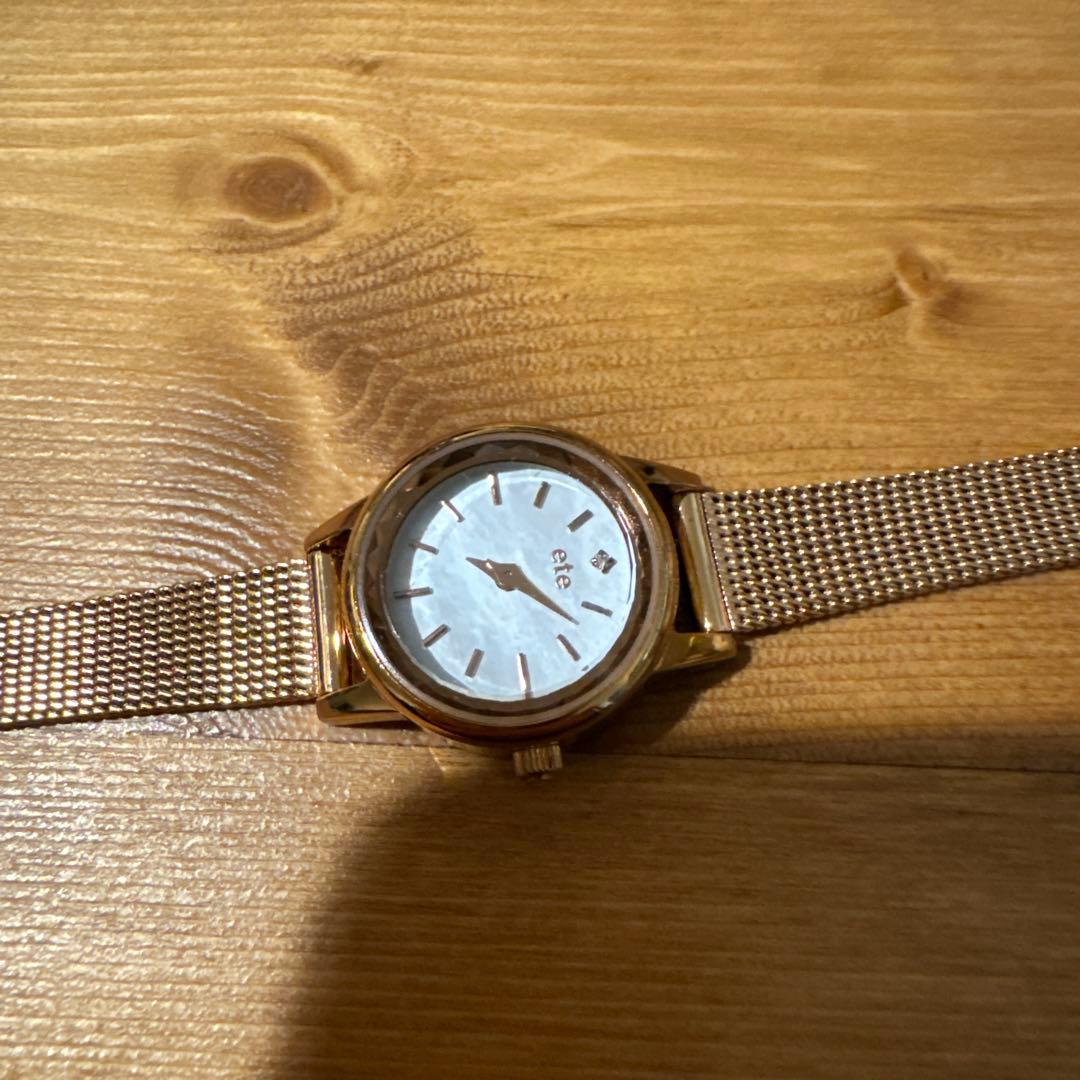 ＊ete＊ エテ　ソーラー　腕時計　ピンクゴールド