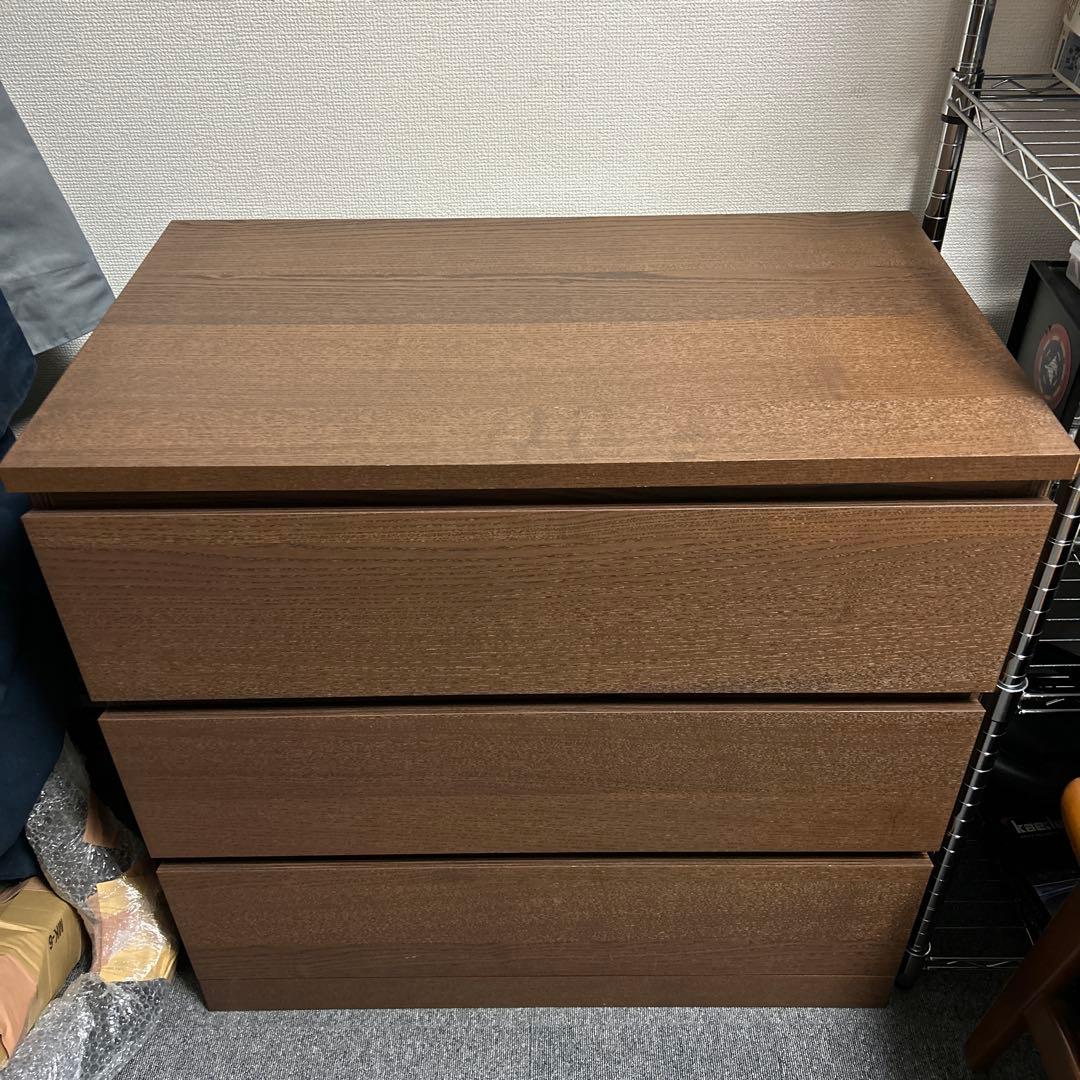 [中古]IKEA(イケア) MALM(マルム) チェスト(引き出し3段)