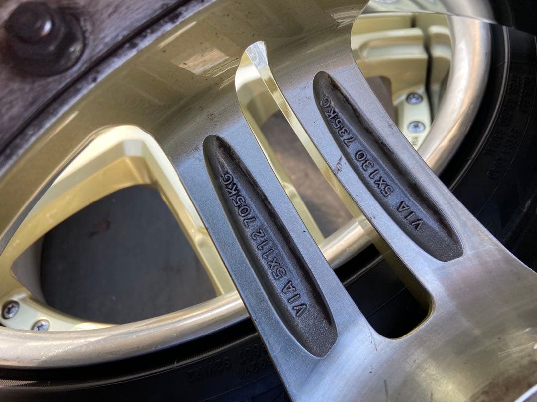 ゴールド 5スポーク ホイールセット 19インチ　ワーク