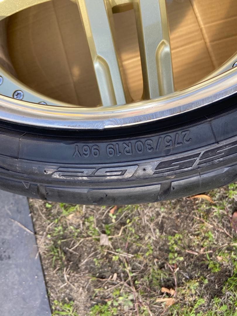 ゴールド 5スポーク ホイールセット 19インチ　ワーク