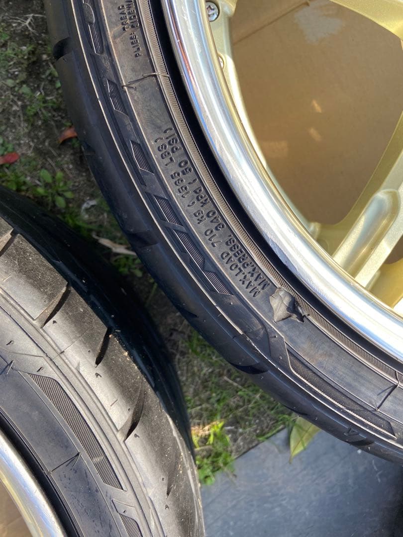 ゴールド 5スポーク ホイールセット 19インチ　ワーク