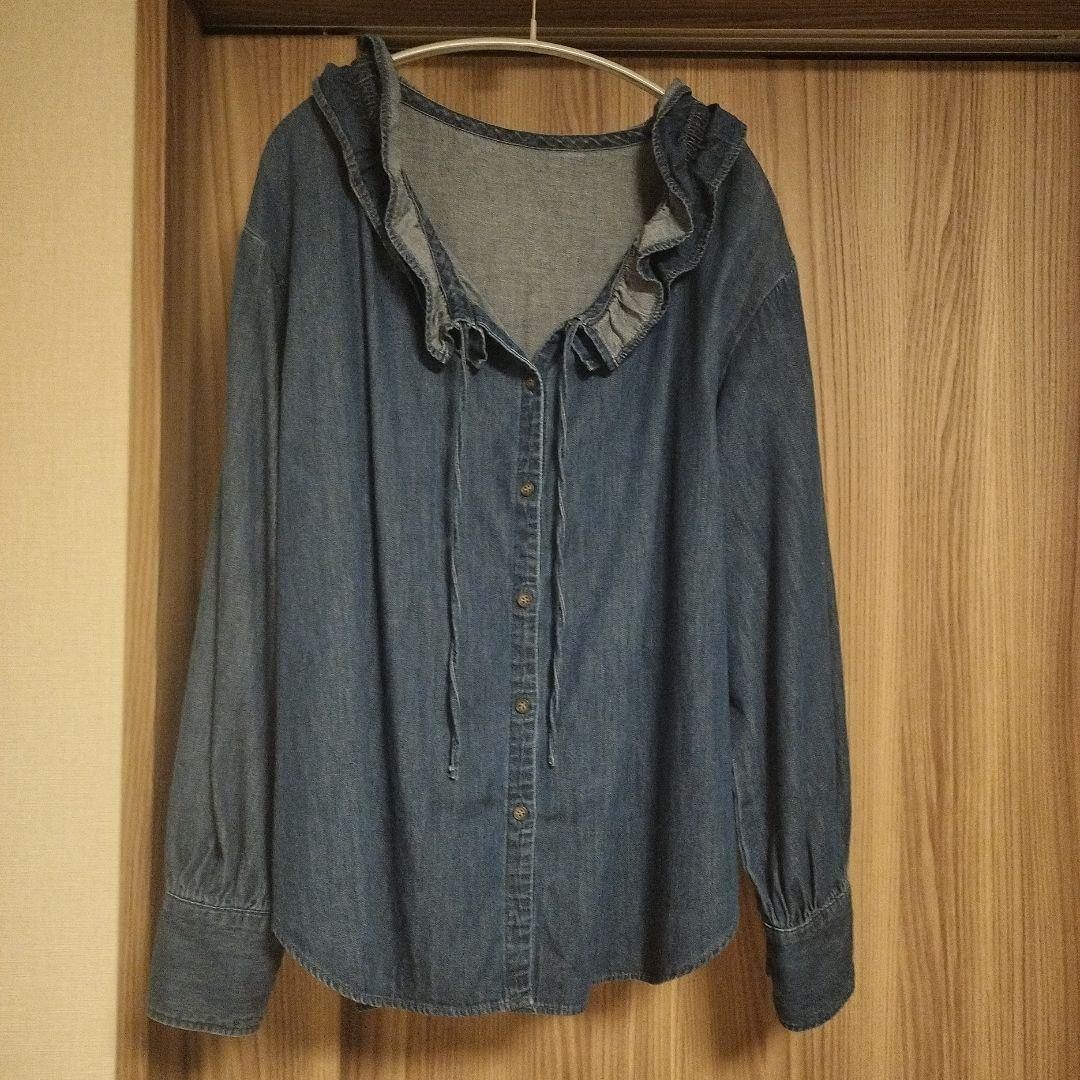 ノーリーズ Rie Miller リエミラー / フリルギャザーデニムブラウス